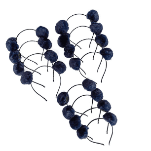 Cintillo Pompom 6' Azul 12 Unidades