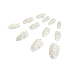 Uñas Postizas Glitter Blanco X1 Set