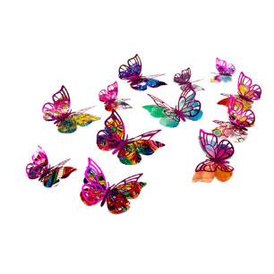 Deco Mariposas Fucsia Colores Surtidos 12 Unidades