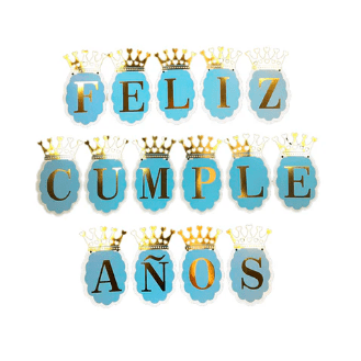 Guirnalda Feliz Cumpleaños Corona Celeste 3.5 Metros 1 Unidad